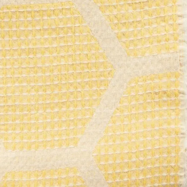 Blankets & Throws-Kirkland's Home Honeycomb Cotton Throw Yellow