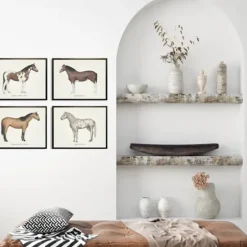 Framed Art-Kirkland's Home Horses Framed Art Prints, Set Of 4 White