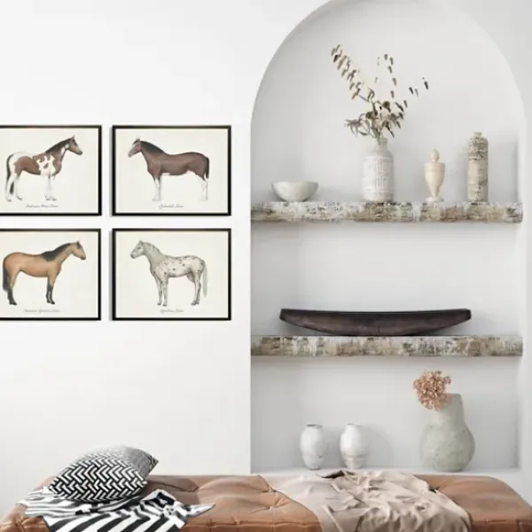 Framed Art-Kirkland's Home Horses Framed Art Prints, Set Of 4 White