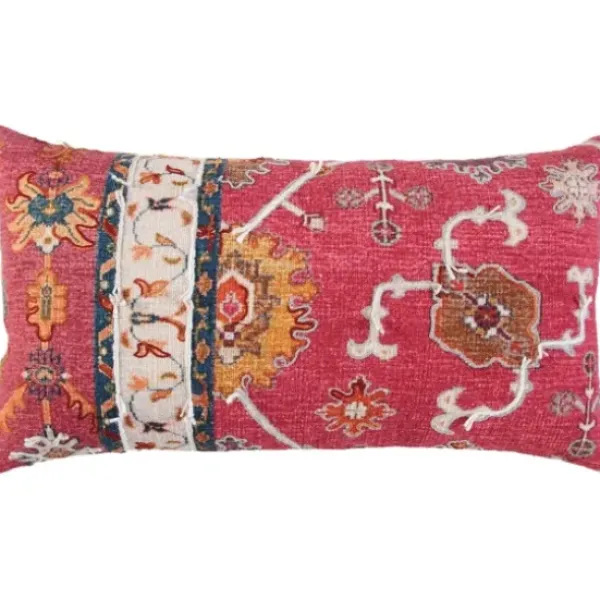 Pillows-Kirkland's Home Hot Pink Vintage Rug Lumbar Pillow Pink/Orange