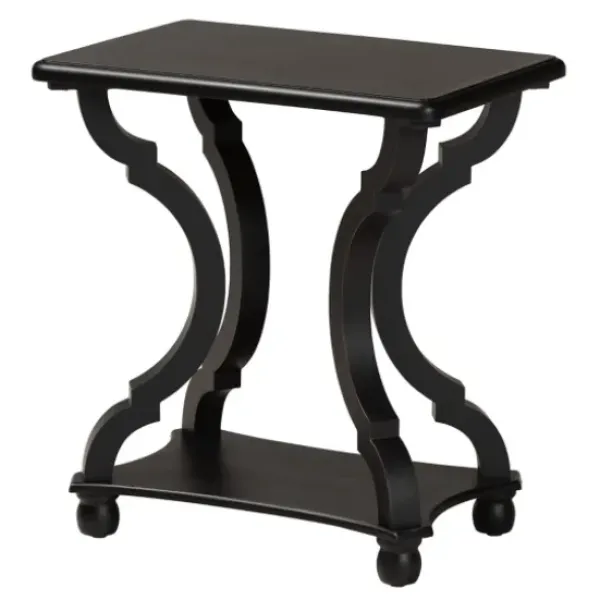 Accent & End Tables-Kirkland's Home Hourglass Wood Accent Table Black