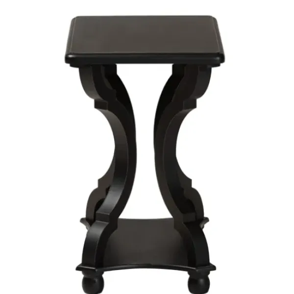 Accent & End Tables-Kirkland's Home Hourglass Wood Accent Table Black
