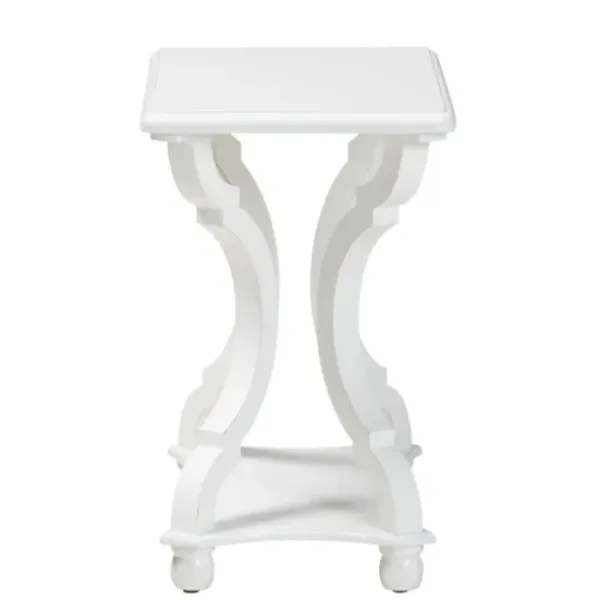 Accent & End Tables-Kirkland's Home Hourglass Wood Accent Table White