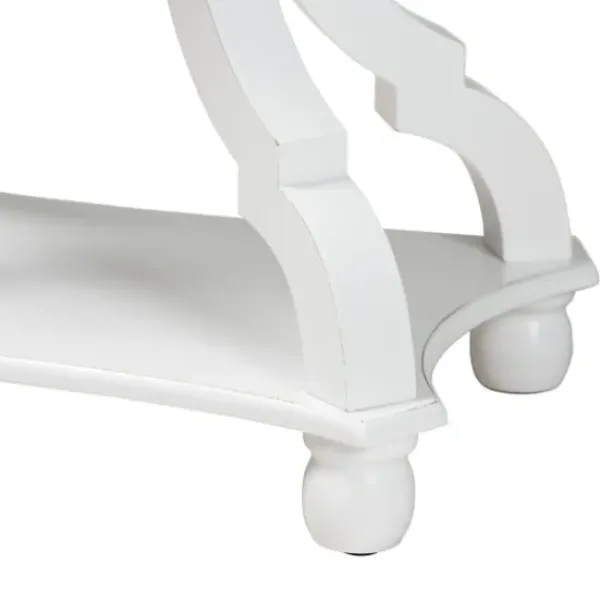 Accent & End Tables-Kirkland's Home Hourglass Wood Accent Table White