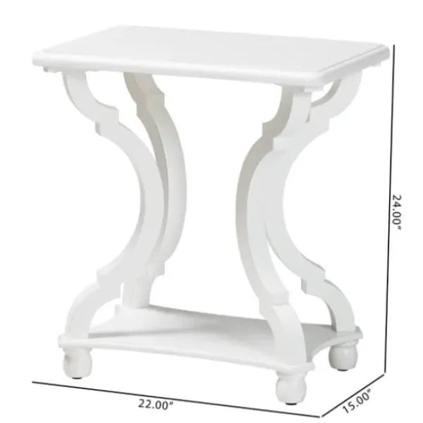 Accent & End Tables-Kirkland's Home Hourglass Wood Accent Table White