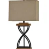 Table Lamps-Kirkland's Home Hourglass X Table Lamp Tan