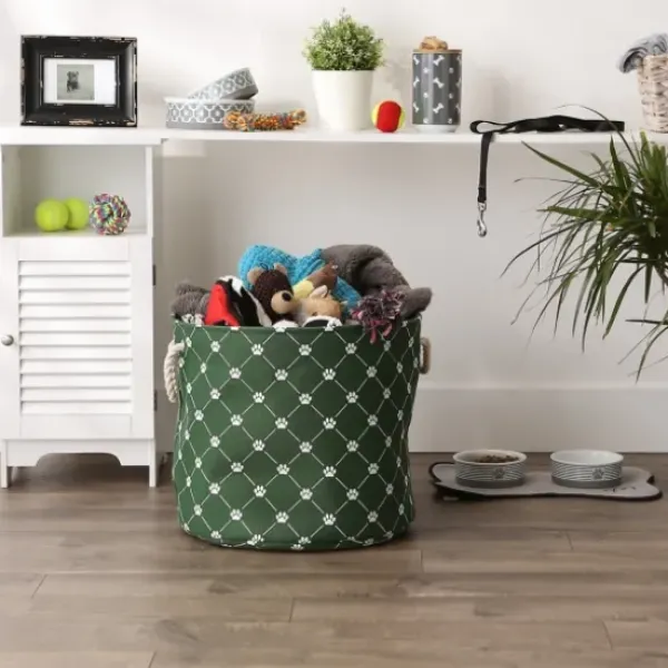 Baskets & Boxes-Kirkland's Home Hunter Paw Trellis Rectangle Basket, 16 In. Green