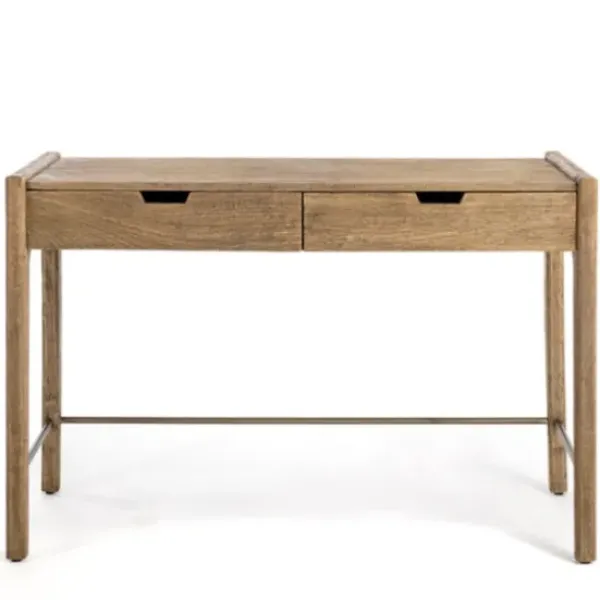 Office Furniture-Kirkland's Home Hunter Wood 2-Drawer Desk Brown