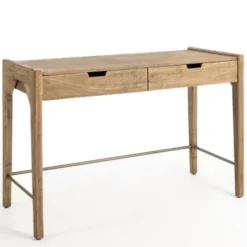 Office Furniture-Kirkland's Home Hunter Wood 2-Drawer Desk Brown