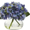 Arrangements & Greenery-Kirkland's Home Hydrangea Arrangement In Clear Vase Blue
