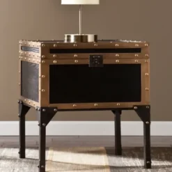 Accent & End Tables-Kirkland's Home Hypatia Travel Trunk Side Table