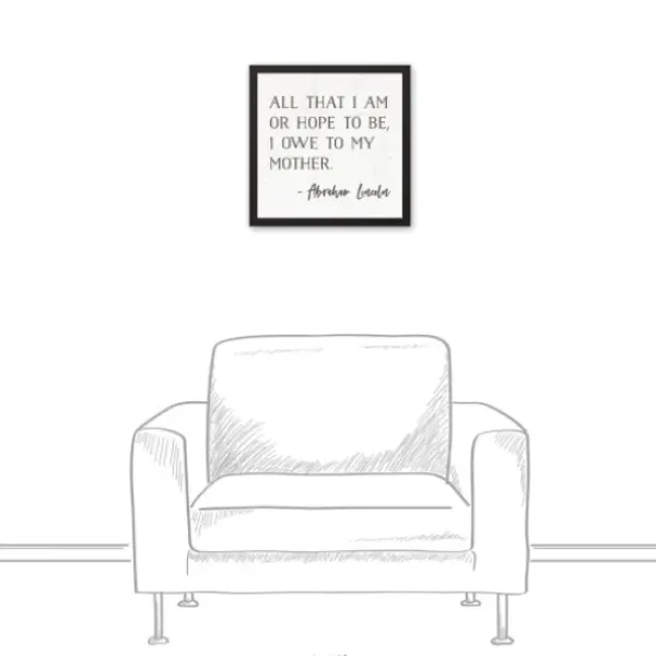 Wall Quotes & Signs-Kirkland's Home I Owe To My Mother Framed Canvas Art Print White/Gray
