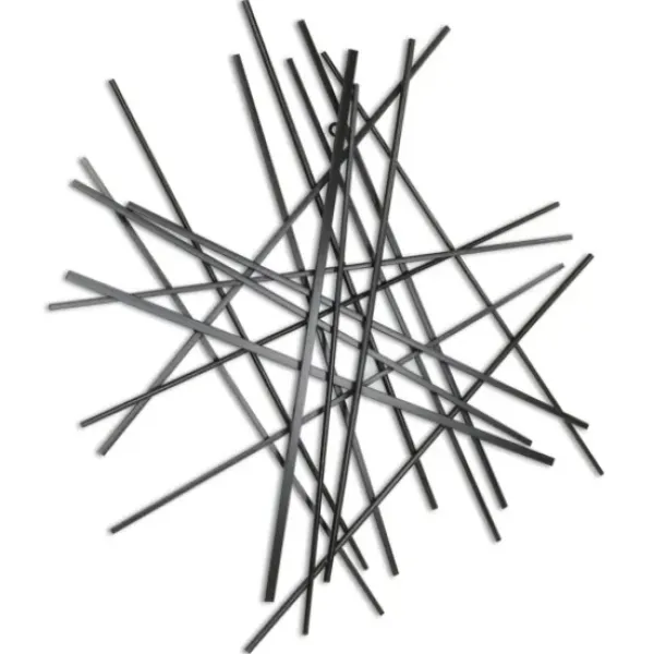 Wall Plaques-Kirkland's Home Icilio Abstract Linear Wall Plaque Black