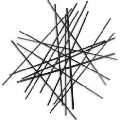 Wall Plaques-Kirkland's Home Icilio Abstract Linear Wall Plaque Black