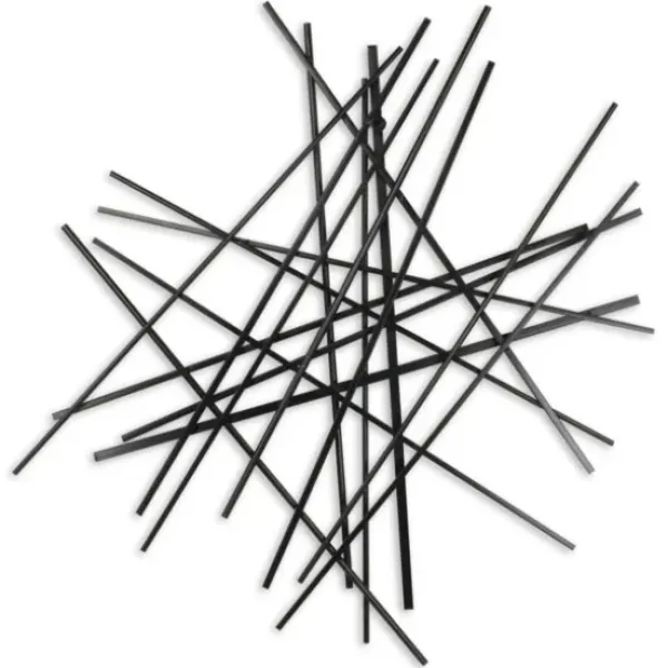 Wall Plaques-Kirkland's Home Icilio Abstract Linear Wall Plaque Black