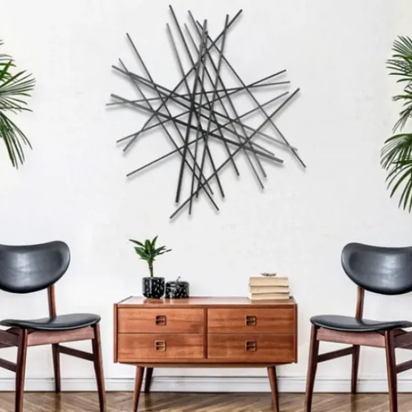 Wall Plaques-Kirkland's Home Icilio Abstract Linear Wall Plaque Black