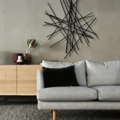 Wall Plaques-Kirkland's Home Icilio Abstract Linear Wall Plaque Black
