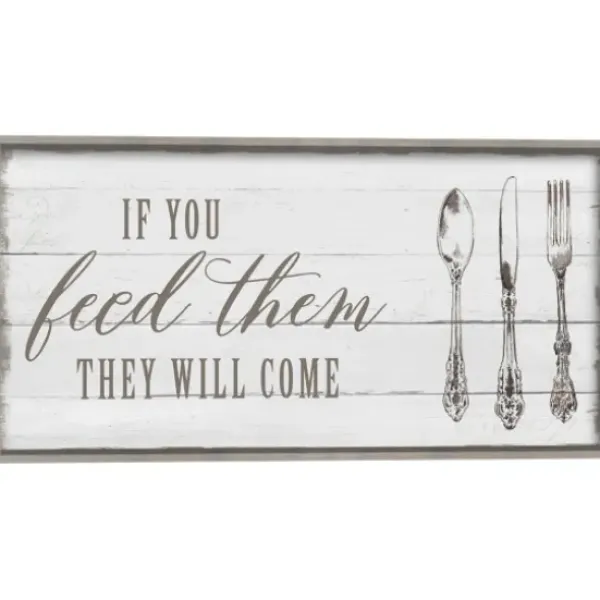Wall Quotes & Signs-Kirkland's Home If You Feed Them Framed Canvas Art Print White/Gray