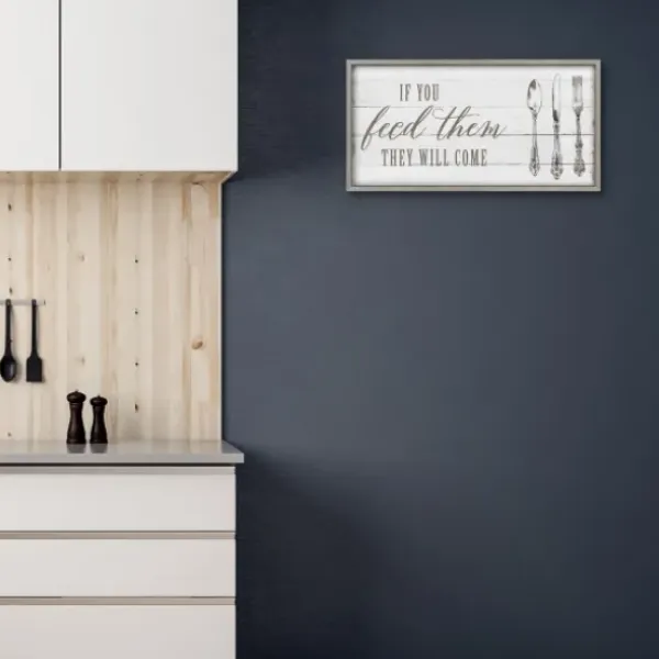 Wall Quotes & Signs-Kirkland's Home If You Feed Them Framed Canvas Art Print White/Gray