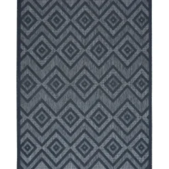 Outdoor Rugs-Kirkland's Home Ikat Coral Sea Blue Outdoor Area Rug, 5X7 White/Yellow/Blue