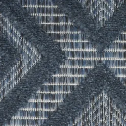 Outdoor Rugs-Kirkland's Home Ikat Coral Sea Blue Outdoor Area Rug, 5X7 White/Yellow/Blue
