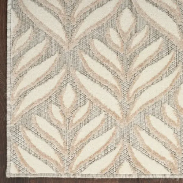 Outdoor Rugs-Kirkland's Home Ikat Coral Sunset Outdoor Area Rug, 5X7 Red/Gray/Yellow