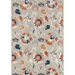 Outdoor Rugs-Kirkland's Home Ikat Coral White Sand Outdoor Area Rug, 5X7 White/Tan/Blue