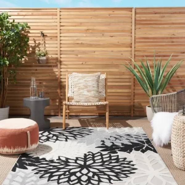 Outdoor Rugs-Kirkland's Home Ikat Diamond Green Outdoor Area Rug, 5X7 Green/White/Yellow