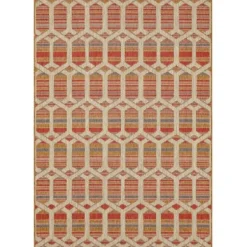 Outdoor Rugs-Kirkland's Home Ikat Diamond Indigo Outdoor Area Rug, 5X7 Blue/White/Tan