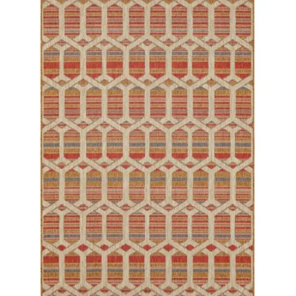 Outdoor Rugs-Kirkland's Home Ikat Diamond Indigo Outdoor Area Rug, 5X7 Blue/White/Tan