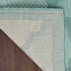 Outdoor Rugs-Kirkland's Home Ikat Diamond Light Outdoor Area Rug, 5X7 White/Gray/Blue