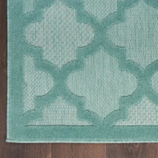 Outdoor Rugs-Kirkland's Home Ikat Diamond Light Outdoor Area Rug, 5X7 White/Gray/Blue