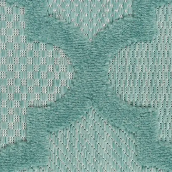 Outdoor Rugs-Kirkland's Home Ikat Diamond Light Outdoor Area Rug, 5X7 White/Gray/Blue