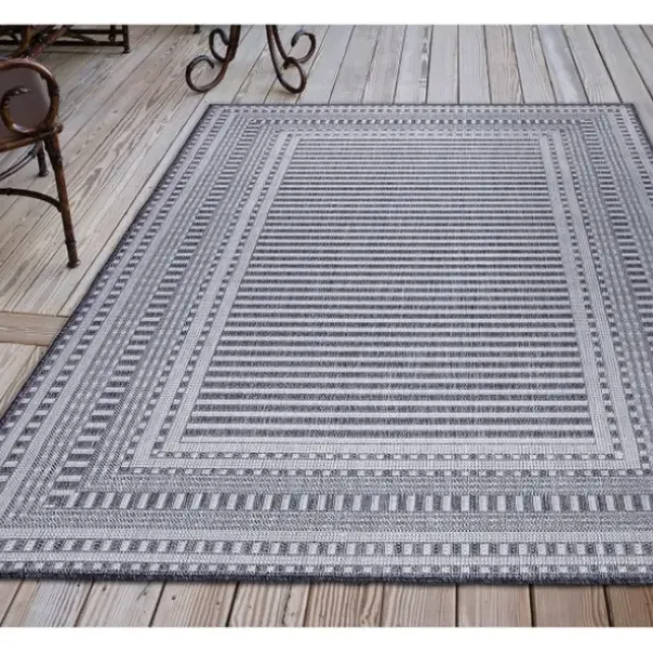 Outdoor Rugs-Kirkland's Home Ikat Diamond Sunset Outdoor Area Rug, 5X7 Red/Yellow/White