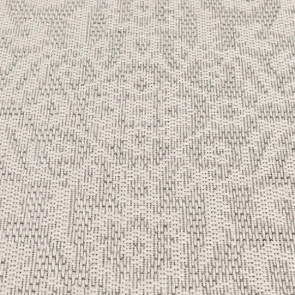 Outdoor Rugs-Kirkland's Home Ikat Scrolling Brown Outdoor Area Rug, 5X7 Brown/Blue/Gray