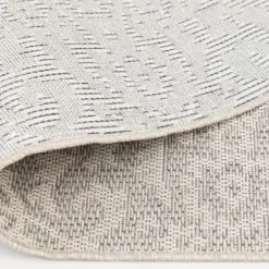 Outdoor Rugs-Kirkland's Home Ikat Scrolling Brown Outdoor Area Rug, 5X7 Brown/Blue/Gray