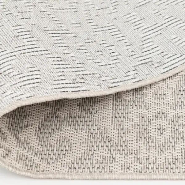Outdoor Rugs-Kirkland's Home Ikat Scrolling Brown Outdoor Area Rug, 5X7 Brown/Blue/Gray