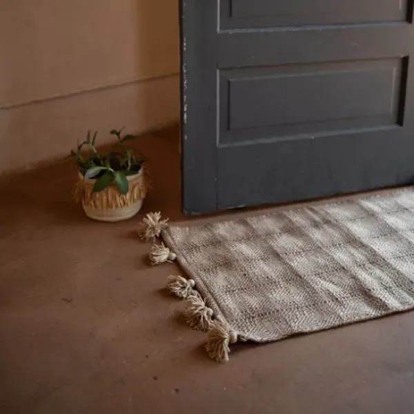 Outdoor Rugs-Kirkland's Home Ikat Vibrant Tan Outdoor Area Rug, 5X7 Tan/Blue/Gray
