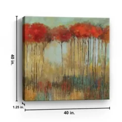 Canvas Art-Kirkland's Home In The Middle Of A Forest Giclee Canvas Art Print Red/White/Green/Gray