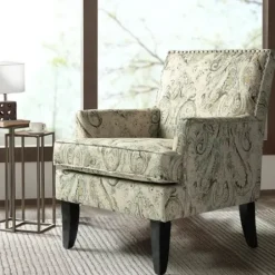Accent Chairs-Kirkland's Home Indigo And Yellow Floral Upholstered Accent Chair Blue/Yellow/Multi
