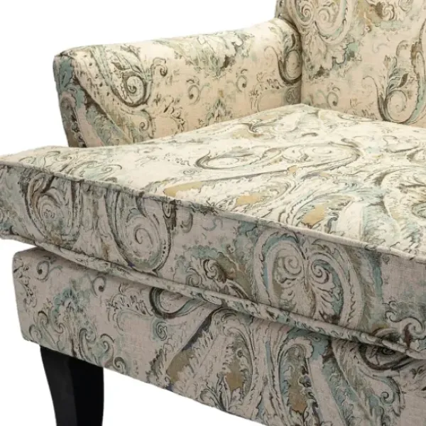 Accent Chairs-Kirkland's Home Indigo And Yellow Floral Upholstered Accent Chair Blue/Yellow/Multi