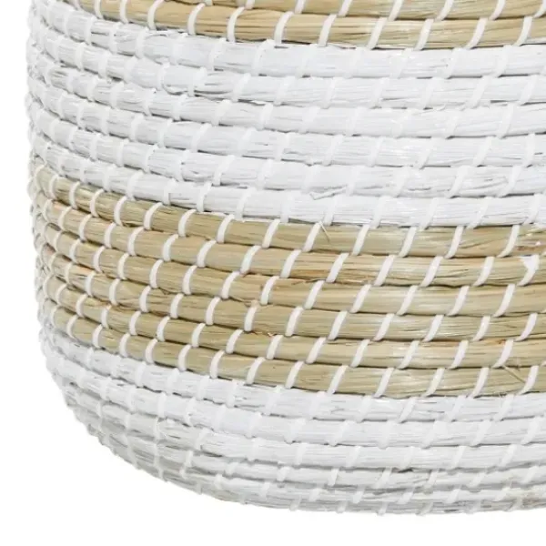 Baskets & Boxes-Kirkland's Home Indigo Bold Striped Jute Basket, 17 In. Blue/Ivory