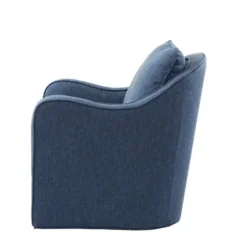 Accent Chairs-Kirkland's Home Indigo Curved Arm Swivel Accent Chair Blue