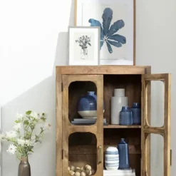 Framed Art-Kirkland's Home Indigo Floral Vase Ii Framed Art Print Blue