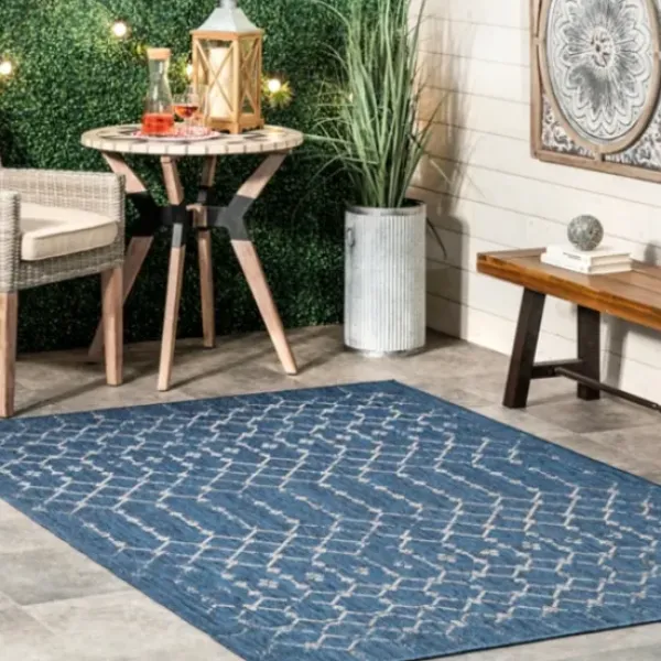 Outdoor Rugs-Kirkland's Home Indigo Shibori Outdoor Area Rug, 5X7 Blue