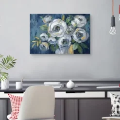 Canvas Art-Kirkland's Home Indigo Touch Of Gold Canvas Art Print, 36X24 In. Blue