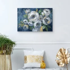 Canvas Art-Kirkland's Home Indigo Touch Of Gold Canvas Art Print, 36X24 In. Blue