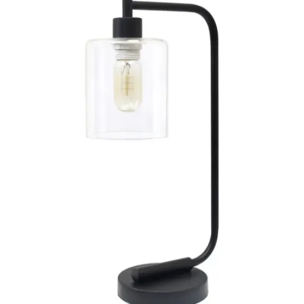 Table Lamps-Kirkland's Home Industrial Black Iron Desk Lamp Clear