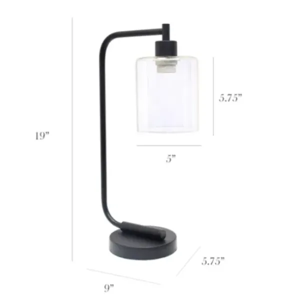 Table Lamps-Kirkland's Home Industrial Black Iron Desk Lamp Clear