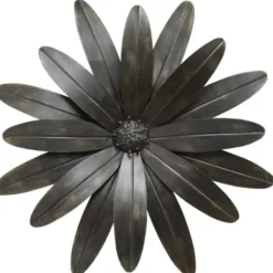 Wall Plaques-Kirkland's Home Industrial Flower Metal Wall Plaque Black/Gold